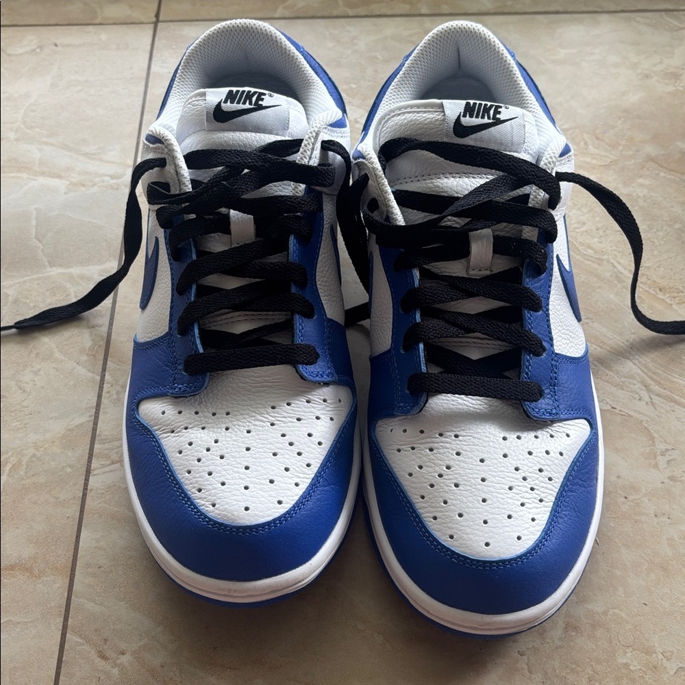 Nike Royal Blue and White Air Force 1 Shoes
